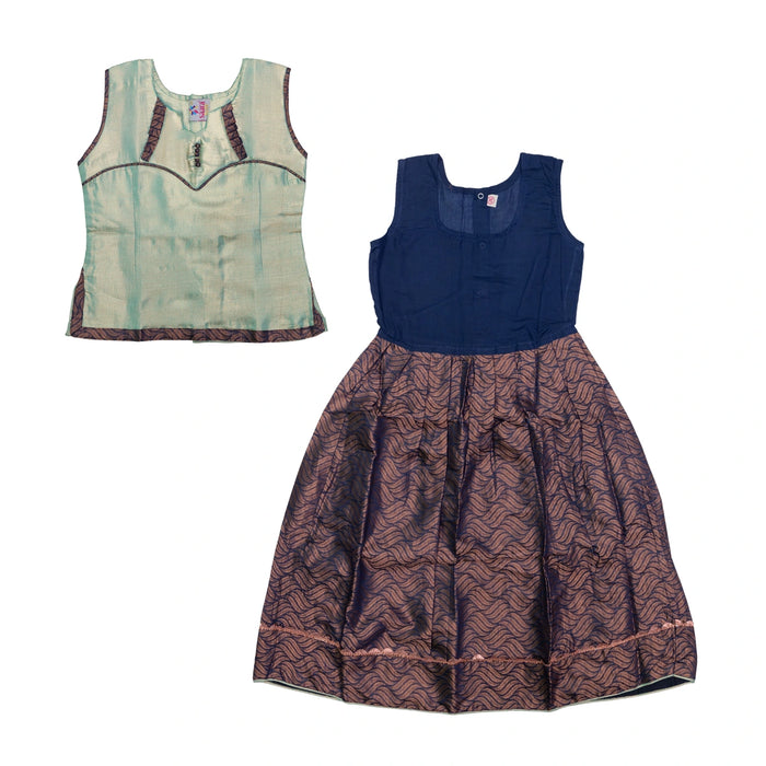 Pattu Pavadai Sattai Pair - Size 20 | South Indian Dress/ Traditional Dress/ Skirt And Top For Baby Girls - Long Skirts / Ghagra / Pavadai