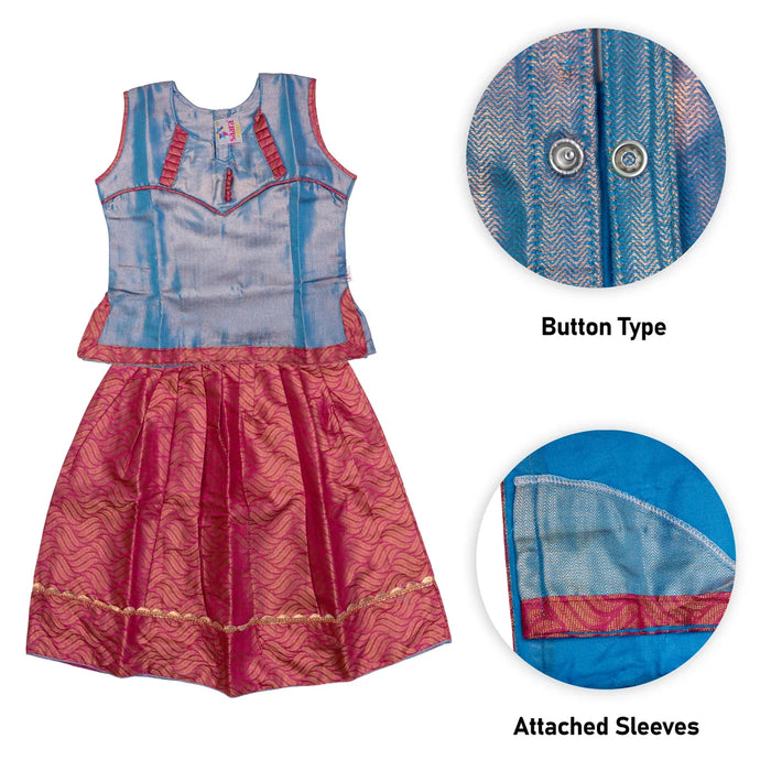 Pattu Pavadai Sattai Pair - Size 20 | South Indian Dress/ Traditional Dress/ Skirt And Top For Baby Girls - Long Skirts / Ghagra / Pavadai