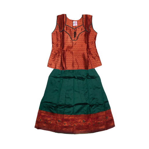 Pattu Pavadai Sattai Pair | Size 26 - 28/ South Indian Dress/ Traditional Dress/ Skirt And Top For Baby Girls - Long Skirts / Ghagra / Pavadai