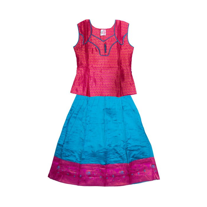 Pattu Pavadai Sattai Pair | Size 26 - 28/ South Indian Dress/ Traditional Dress/ Skirt And Top For Baby Girls - Long Skirts / Ghagra / Pavadai