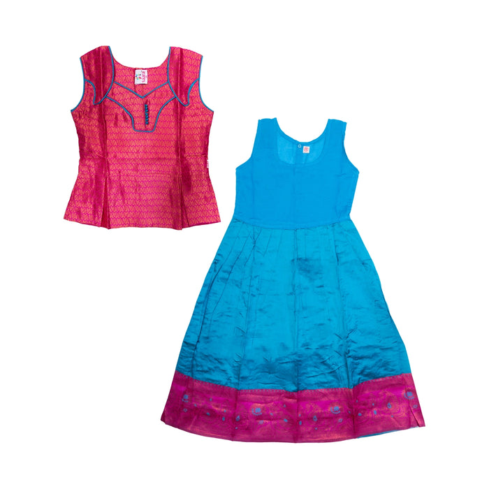 Pattu Pavadai Sattai Pair | Size 26 - 28/ South Indian Dress/ Traditional Dress/ Skirt And Top For Baby Girls - Long Skirts / Ghagra / Pavadai
