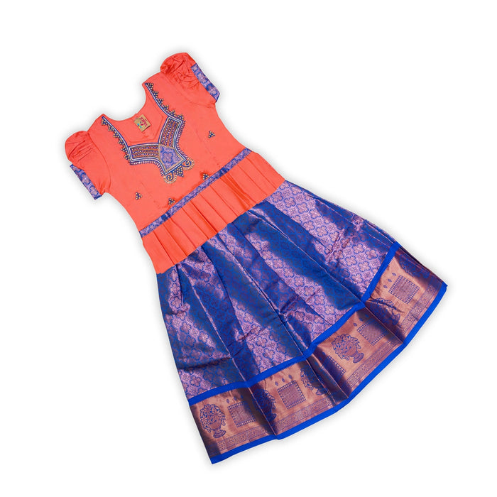 Pattu Pavadai Sattai Pair | South Indian Dress/ Traditional Dress/ Size 22 - 24/ Skirt And Top For Baby Girls - Long Skirts / Ghagra / Pavadai