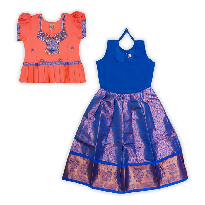 Pattu Pavadai Sattai Pair | South Indian Dress/ Traditional Dress/ Size 22 - 24/ Skirt And Top For Baby Girls - Long Skirts / Ghagra / Pavadai