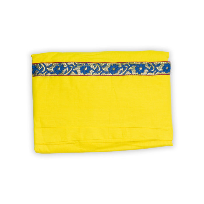 Readymade Panchakacham | Embroidery Border & Cotton Dhoti/ Lemon Yellow Colour Panchakajam For Festive Occasions - Veshti & Dhoti