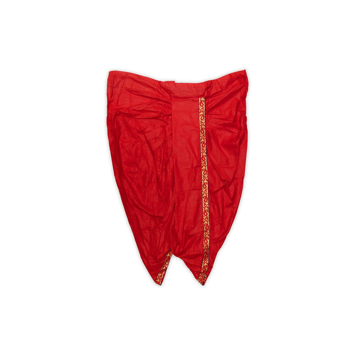 Readymade Panchakacham | Length 39 Inches/ Hip 27 Inches/ Cotton Dhoti/ Red Panchakajam For Traditional Wear - Veshti & Dhoti