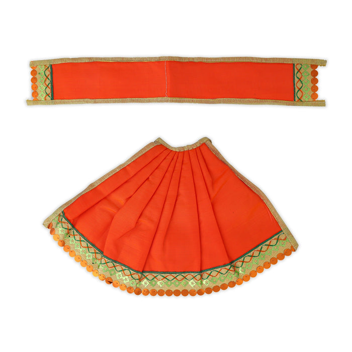 Lehenga Patka - 7.5 x 11.5 Inches | Amman Pavadi / Mata Poshak / Devi Dress / Devi Vastra For Deity