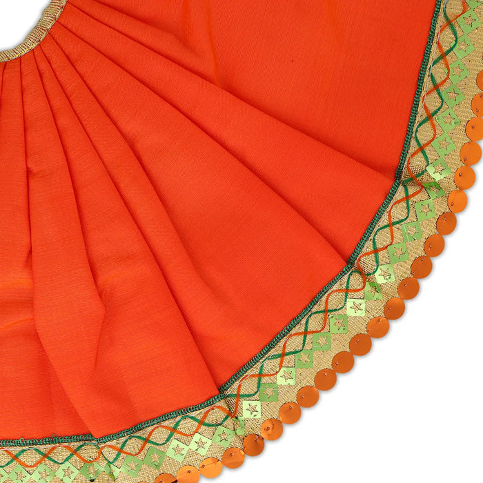 Lehenga Patka - 7.5 x 11.5 Inches | Amman Pavadi / Mata Poshak / Devi Dress / Devi Vastra For Deity