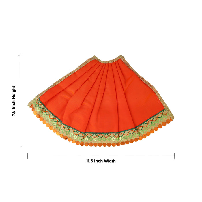 Lehenga Patka - 7.5 x 11.5 Inches | Amman Pavadi / Mata Poshak / Devi Dress / Devi Vastra For Deity