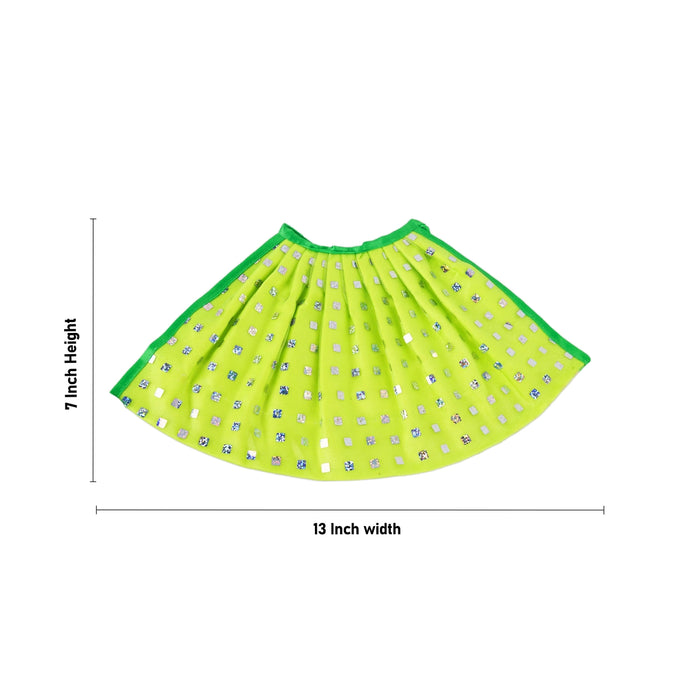 Devi Dress - 7 X 13 Inches | Mata Rani Poshak/ Lehenga Patka/ Devi Vastra/ Amman Pavadai For Deity Decoration - Devi Dress