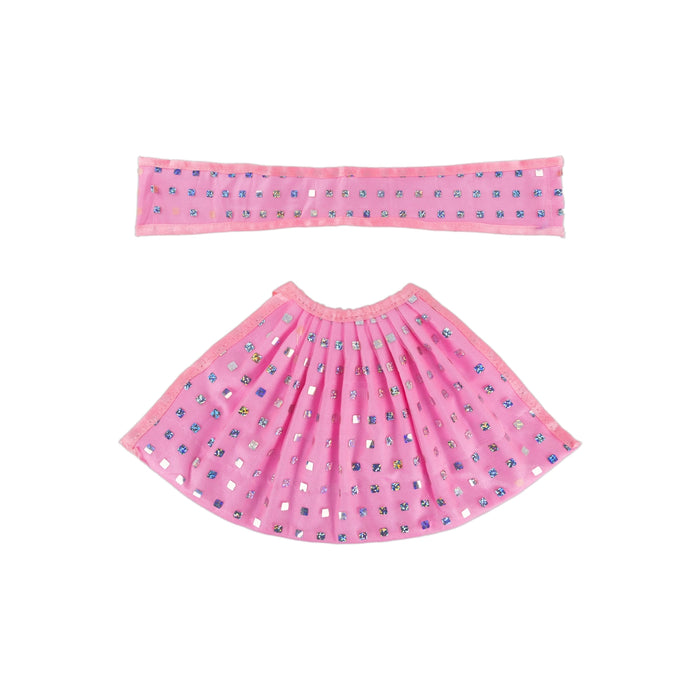 Devi Dress - 7 X 13 Inches | Mata Rani Poshak/ Lehenga Patka/ Devi Vastra/ Amman Pavadai For Deity Decoration - Devi Dress