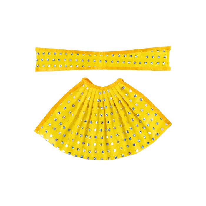 Devi Dress - 7 X 13 Inches | Mata Rani Poshak/ Lehenga Patka/ Devi Vastra/ Amman Pavadai For Deity Decoration - Devi Dress