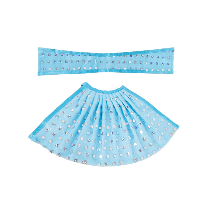 Devi Dress - 7 X 13 Inches | Mata Rani Poshak/ Lehenga Patka/ Devi Vastra/ Amman Pavadai For Deity Decoration - Devi Dress