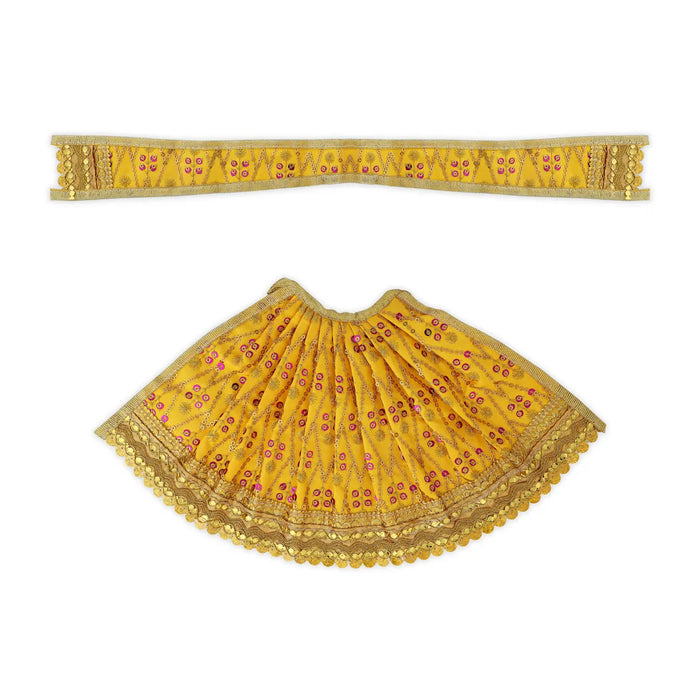 Devi Dress - 7 x 12.5 Inches | Lehenga Patka / Amman Pavadi / Mata Poshak / Devi Vastra For Deity