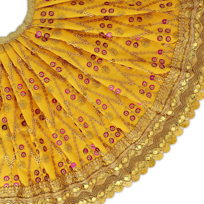 Devi Dress - 7 x 12.5 Inches | Lehenga Patka / Amman Pavadi / Mata Poshak / Devi Vastra For Deity