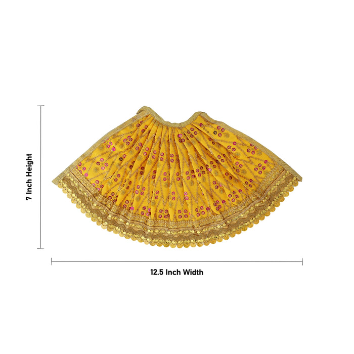 Devi Dress - 7 x 12.5 Inches | Lehenga Patka / Amman Pavadi / Mata Poshak / Devi Vastra For Deity