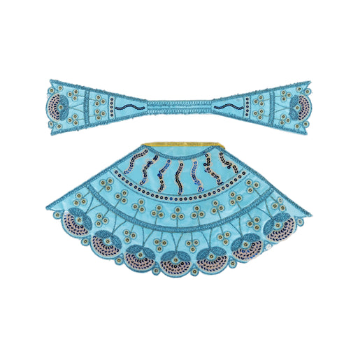 Devi Dress - 8.5 X 16 Inches | Mata Rani Poshak/ Lehenga Patka/ Embroidery Amman Pavadai For Deity Decoration - Devi Dress