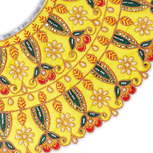 Devi Dress - 7 X 14 Inches | Mata Rani Poshak/ Lehenga Patka/ Embroidery Amman Pavadai For Deity Decor - Devi Dress