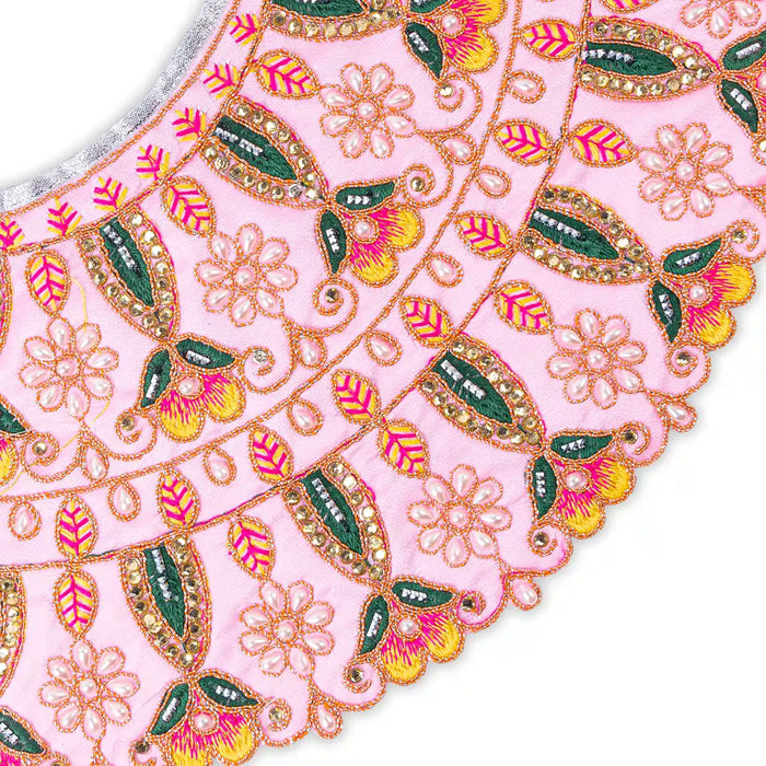 Devi Dress - 9 X 15 Inches | Mata Rani Poshak/ Lehenga Patka/ Embroidery Amman Pavadai For Deity Decor - Devi Dress