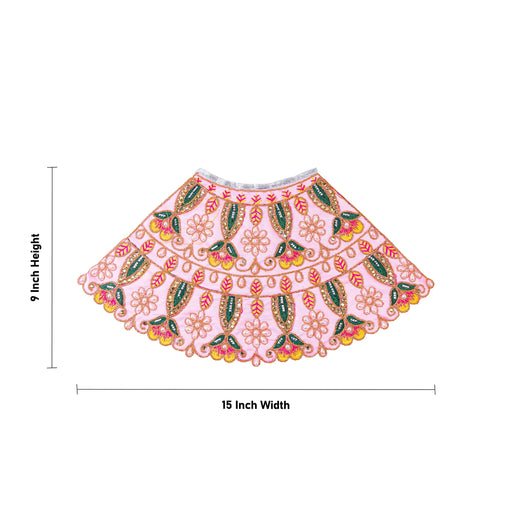 Devi Dress - 9 X 15 Inches | Mata Rani Poshak/ Lehenga Patka/ Embroidery Amman Pavadai For Deity Decor - Devi Dress
