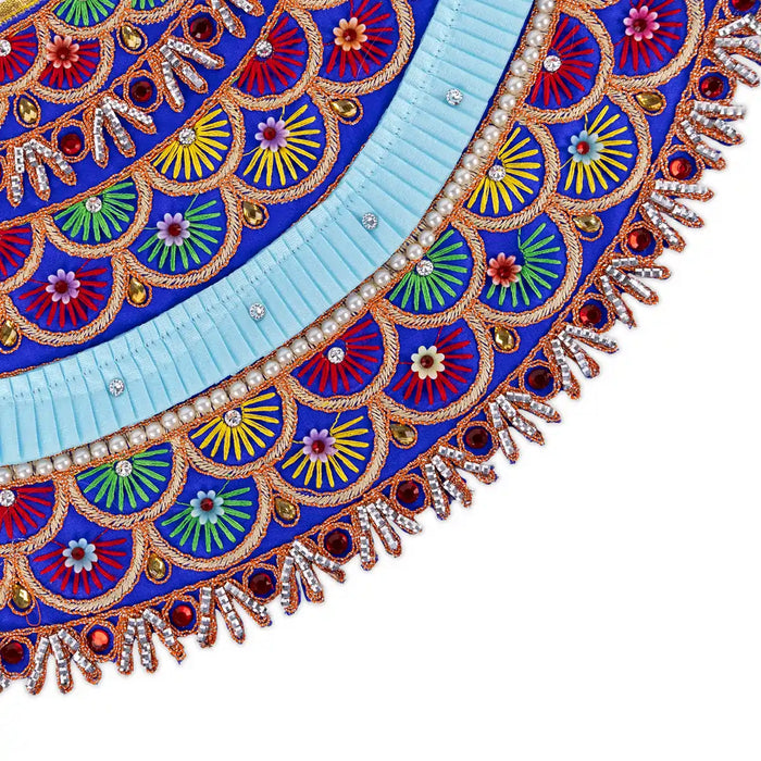 Devi Dress - 8 X 15 Inches | Mata Rani Poshak/ Lehenga Patka/ Embroidery Amman Pavadai For Deity Decoration - Devi Dress