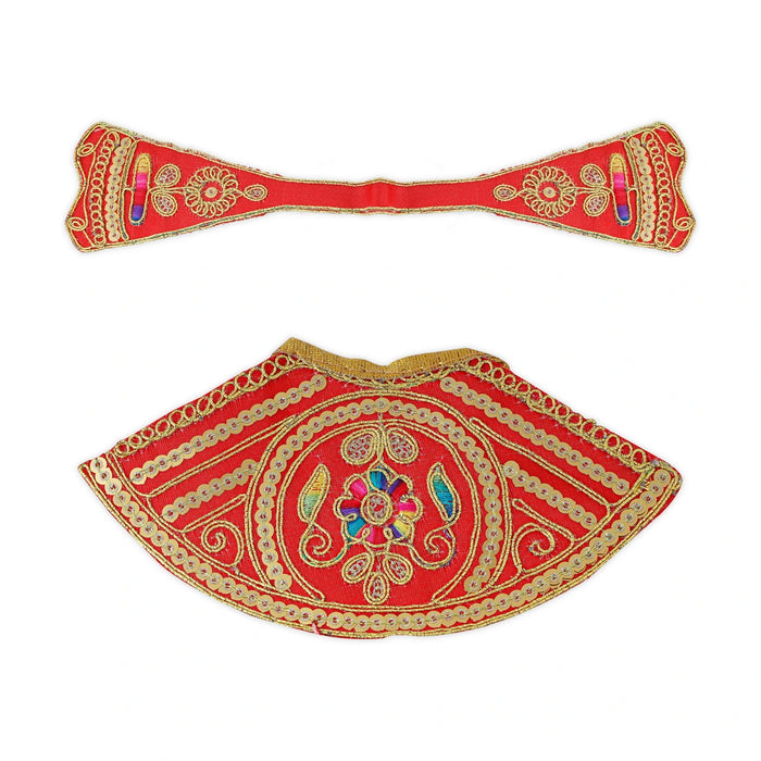 Lehenga Patka - 3 x 6.5 Inches | Devi Dress / Amman Pavadai / Designer Mata Poshak / Devi Vastra for Deity