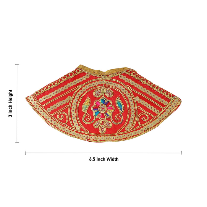 Lehenga Patka - 3 x 6.5 Inches | Devi Dress / Amman Pavadai / Designer Mata Poshak / Devi Vastra for Deity