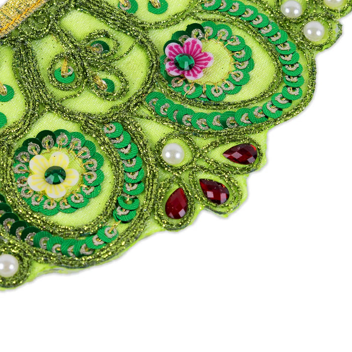 Devi Vastra - 2.5 Inches | Mata Rani Poshak/ Lehenga Patka/ Amman Pavadai For Deity Decor/ Assorted
