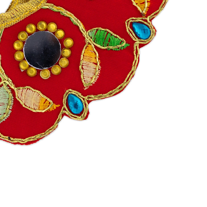 Devi Vastra - 2.5 Inches | Mata Rani Poshak/ Lehenga Patka/ Amman Pavadai For Deity Decor/ Assorted