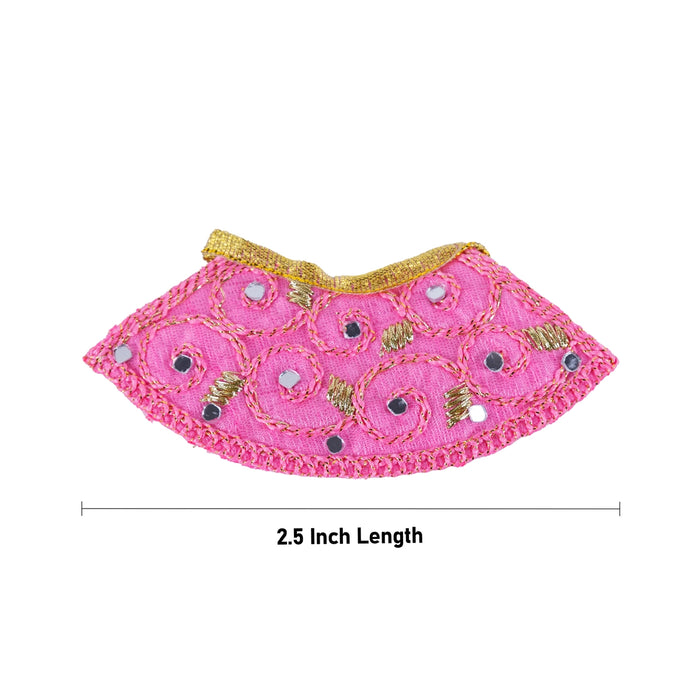 Devi Vastra - 2.5 Inches | Mata Rani Poshak/ Lehenga Patka/ Amman Pavadai For Deity Decor/ Assorted