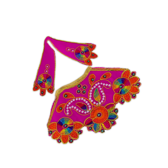 Devi Dress - 3.5 Inches | Mata Rani Poshak/ Lehenga Patka/ Amman Pavadai For Deity Decor/ Assorted