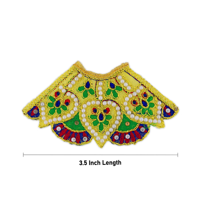 Devi Dress - 3.5 Inches | Mata Rani Poshak/ Lehenga Patka/ Amman Pavadai For Deity Decor/ Assorted
