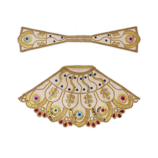 Devi Dress - 4.5 x 9 Inches | Embroidery Amman Pavadai / Lehenga Patka / Mata Poshak for God Idol - Devi Vastra