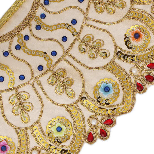 Devi Dress - 4.5 x 9 Inches | Embroidery Amman Pavadai / Lehenga Patka / Mata Poshak for God Idol - Devi Vastra