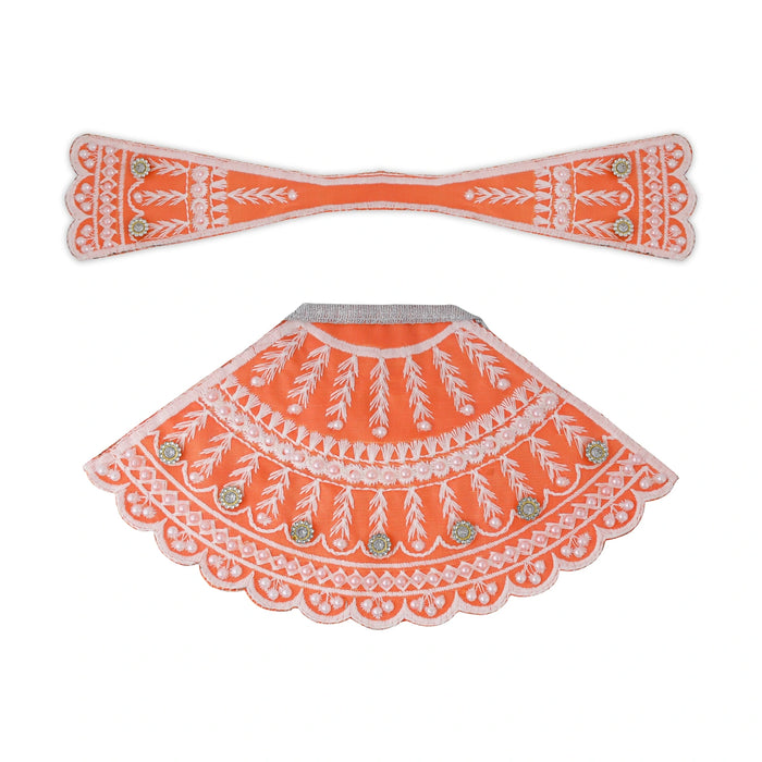 Lehenga Patka - 5 x 9 Inches | Devi Dress / Amman Pavadai / Embroidery Mata Poshak / Devi Vastra for Deity - Devi Vastra