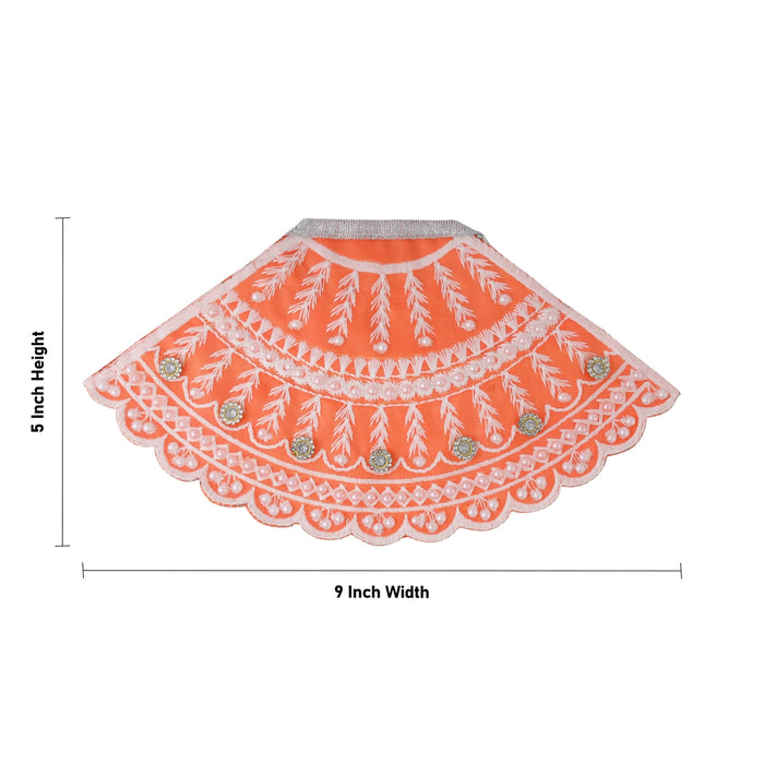 Lehenga Patka - 5 x 9 Inches | Devi Dress / Amman Pavadai / Embroidery Mata Poshak / Devi Vastra for Deity - Devi Vastra