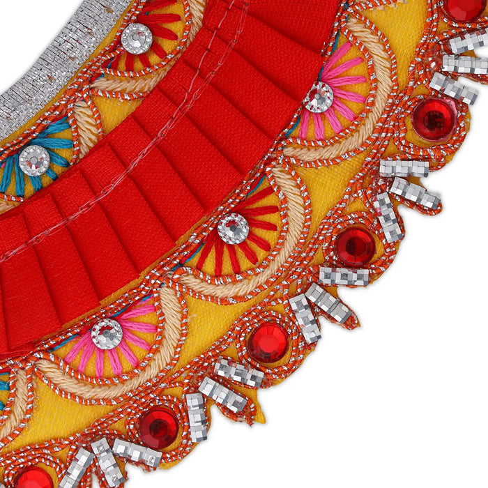Lehenga Patka - 2.5 x 5 Inches | Amman Pavadi / Mata Poshak / Devi Dress / Devi Vastra For Deity