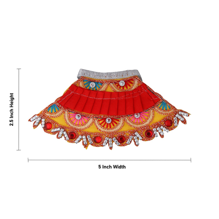 Lehenga Patka - 2.5 x 5 Inches | Amman Pavadi / Mata Poshak / Devi Dress / Devi Vastra For Deity