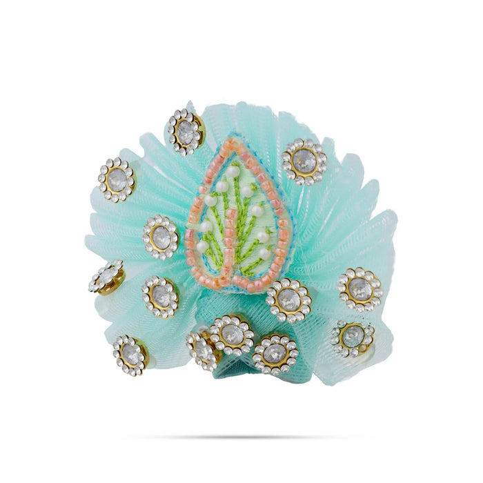 Krishna Dress – 4 Inches | Green Gol Poshak/ Kanha Ji Dress/ Stone-Design Laddu Gopal Clothes for Deity