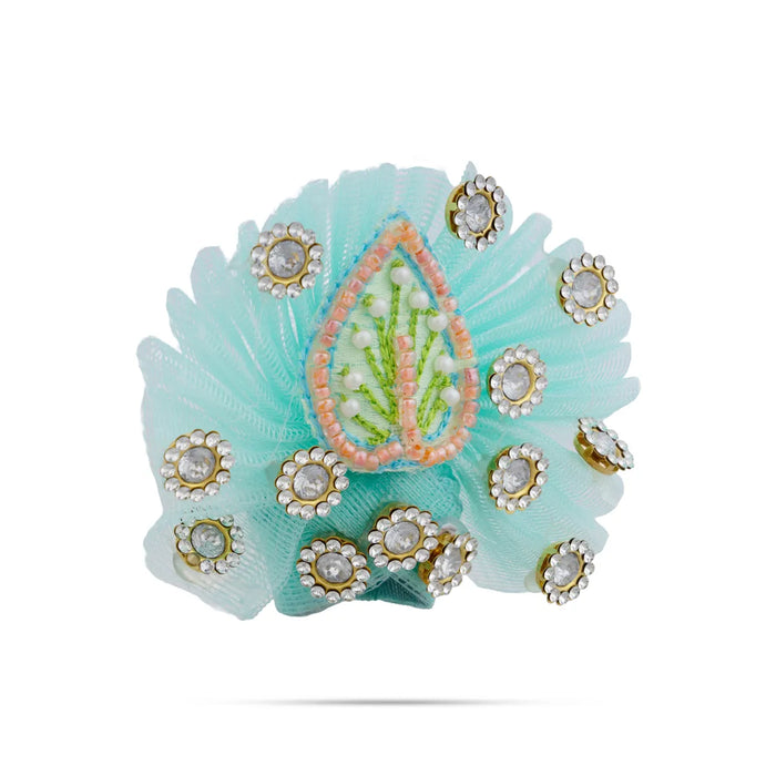 Krishna Dress – 4 Inches | Green Gol Poshak/ Kanha Ji Dress/ Stone-Design Laddu Gopal Clothes for Deity