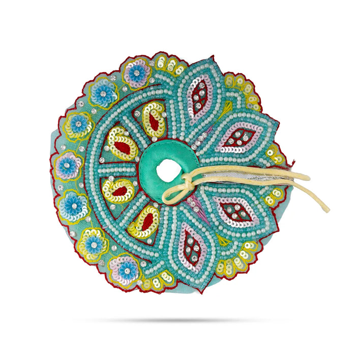 Krishna Dress – 5 Inches | Green Gol Poshak/ Kanha Ji Dress/ Stone-Design Laddu Gopal Clothes for Deity