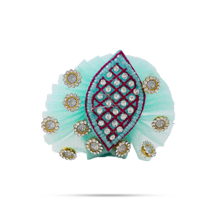 Krishna Dress – 5 Inches | Green Gol Poshak/ Kanha Ji Dress/ Stone-Design Laddu Gopal Clothes for Deity