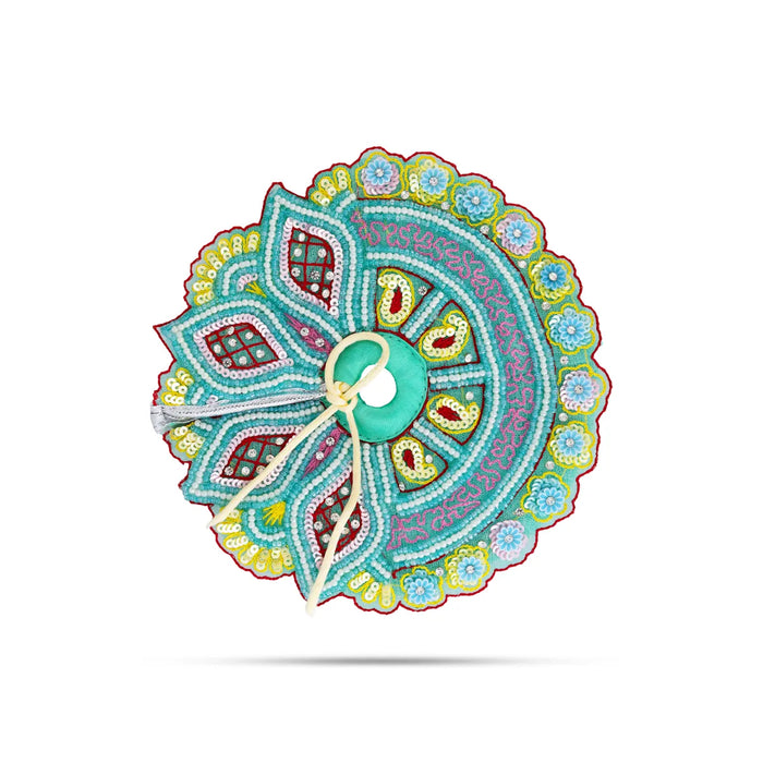 Krishna Dress – 6 Inches | Green Gol Poshak/ Kanha Ji Dress/ Stone-Design Laddu Gopal Clothes for Deity