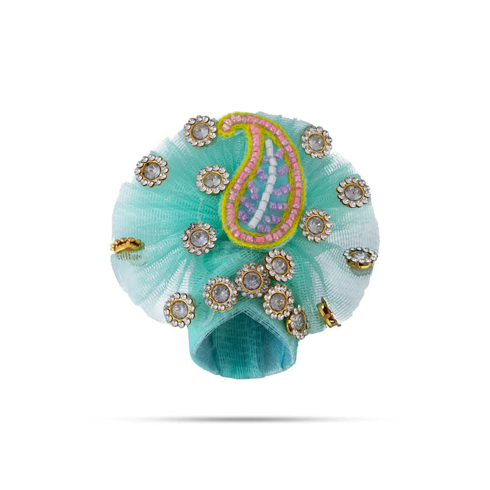 Krishna Dress – 6 Inches | Green Gol Poshak/ Stone-Design Kanha Ji Dress