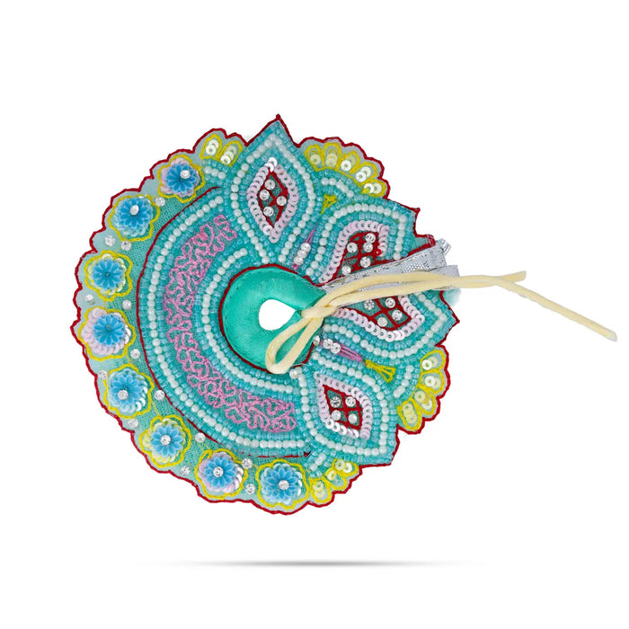 Krishna Dress – 4 Inches | Green Gol Poshak/ Kanha Ji Dress/ Stone-Design Laddu Gopal Clothes for Deity