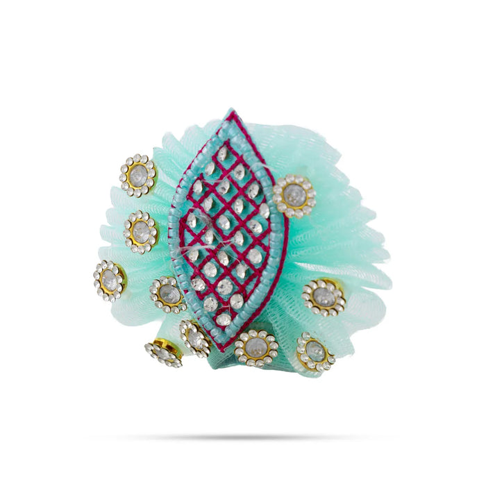 Krishna Dress – 4 Inches | Green Gol Poshak/ Kanha Ji Dress/ Stone-Design Laddu Gopal Clothes for Deity