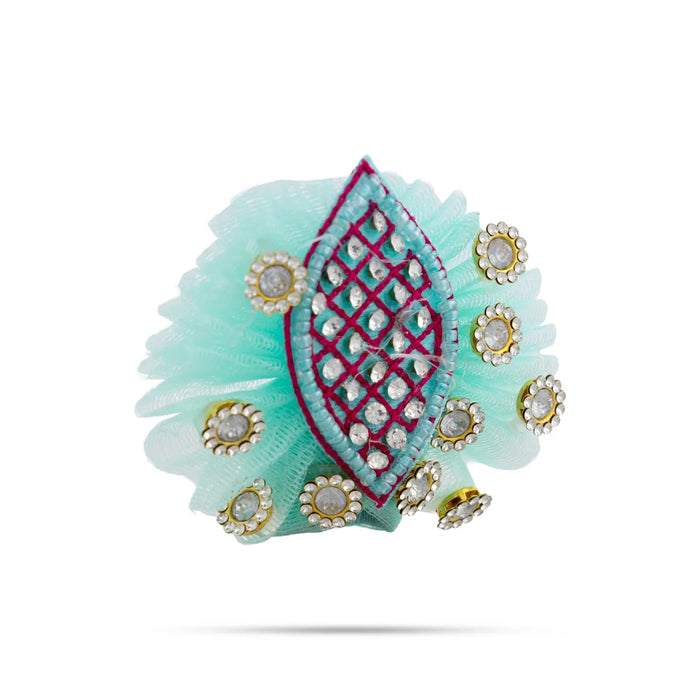 Krishna Dress – 4 Inches | Green Gol Poshak/ Kanha Ji Dress/ Stone-Design Laddu Gopal Clothes for Deity