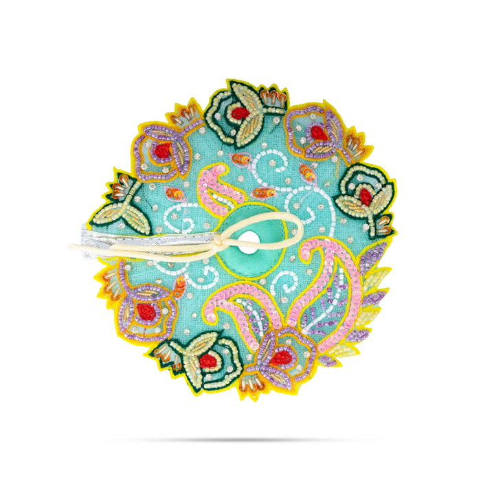 Krishna Dress – 5 Inches | Green Gol Poshak/ Kanha Ji Dress/ Stone-Design Laddu Gopal Clothes for Deity