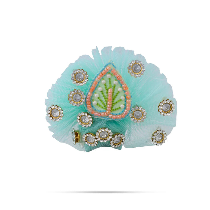 Krishna Dress – 5 Inches | Green Gol Poshak/ Kanha Ji Dress/ Stone-Design Laddu Gopal Clothes for Deity