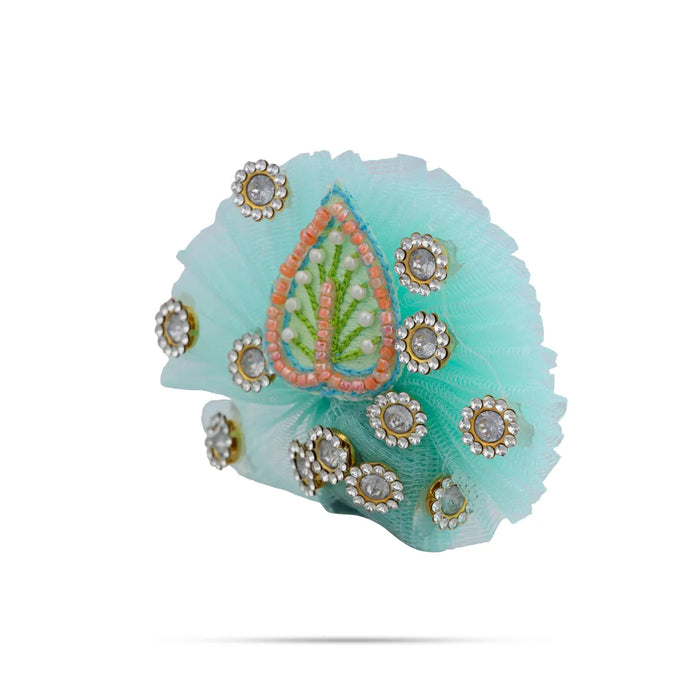 Krishna Dress – 5 Inches | Green Gol Poshak/ Kanha Ji Dress/ Stone-Design Laddu Gopal Clothes for Deity