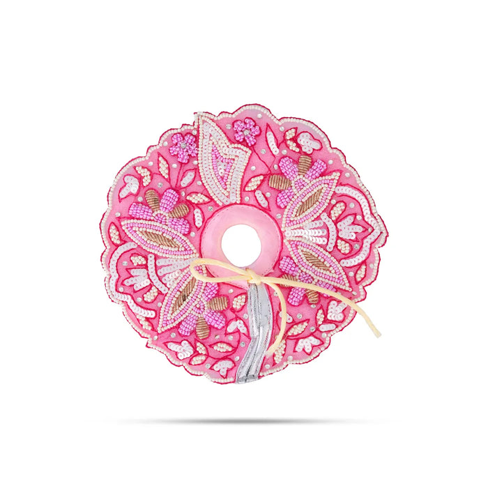 Krishna Dress - 6 Inches | Pink Gol Poshak / Kanha Ji Dress/ Stone Design Laddu Gopal Clothes for Deity